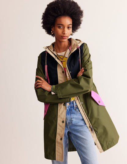 Wells Waterproof Hooded Coat-Multi Colourblock-4
