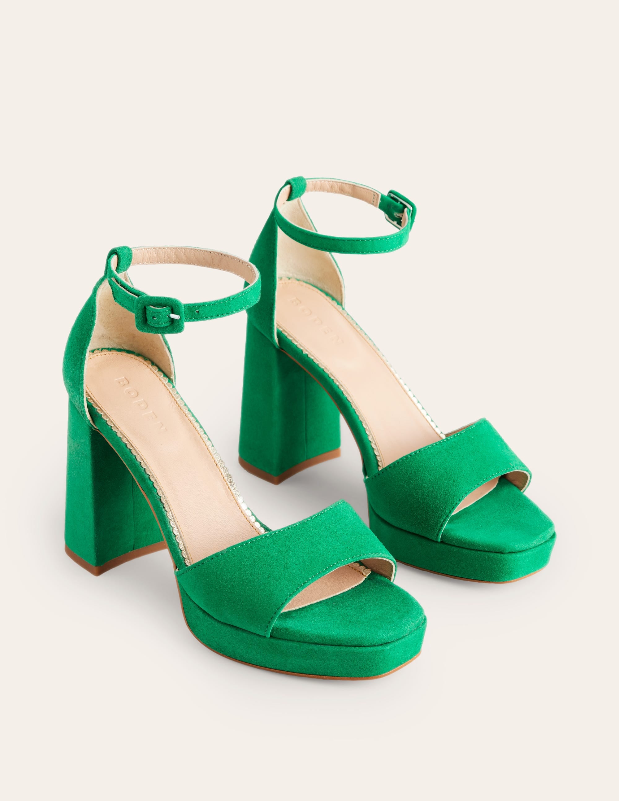 Heeled Platform Sandals-Green - Image 3