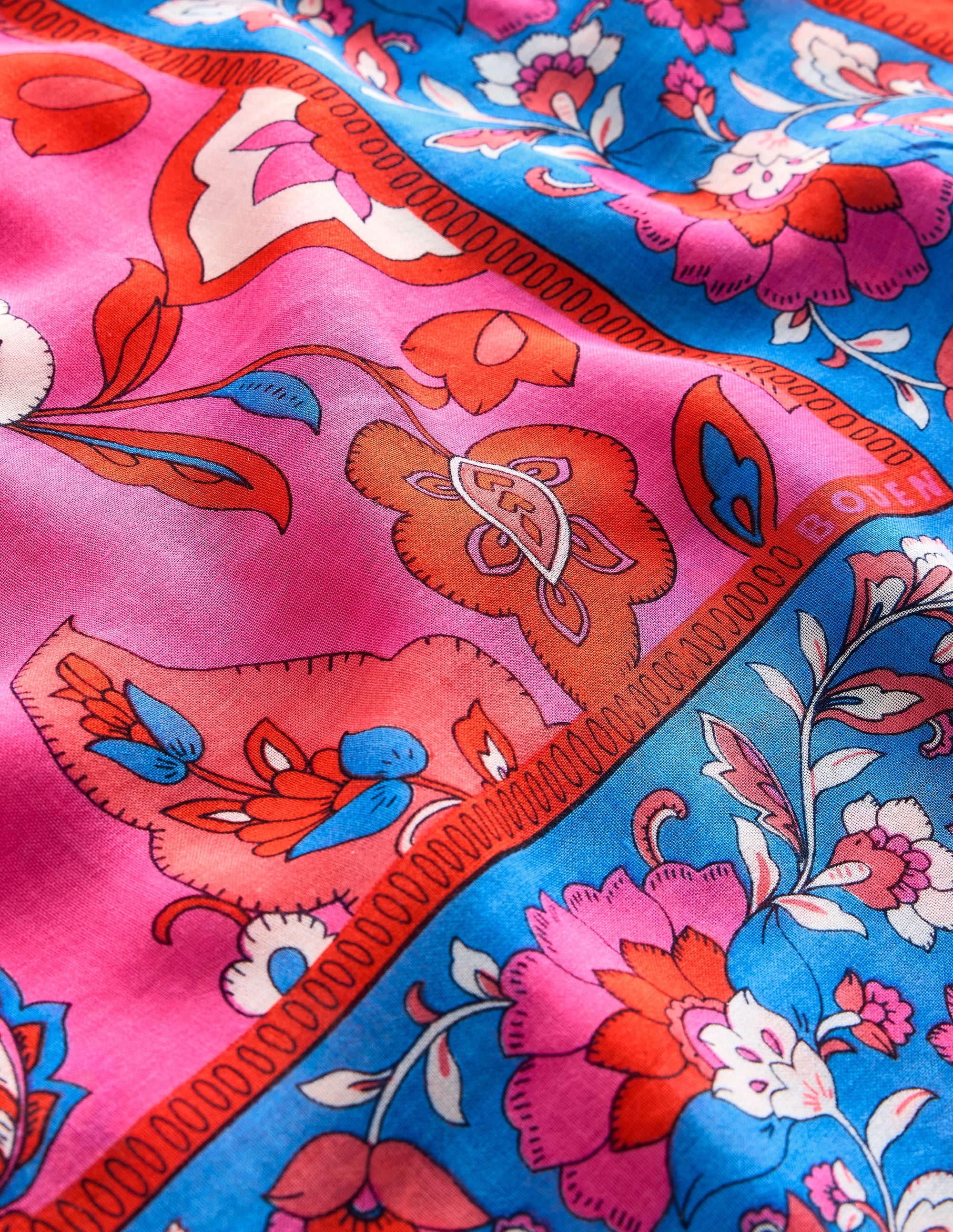 Printed Sarong Scarf-Party Pink, Botanic Sprig - Image 4