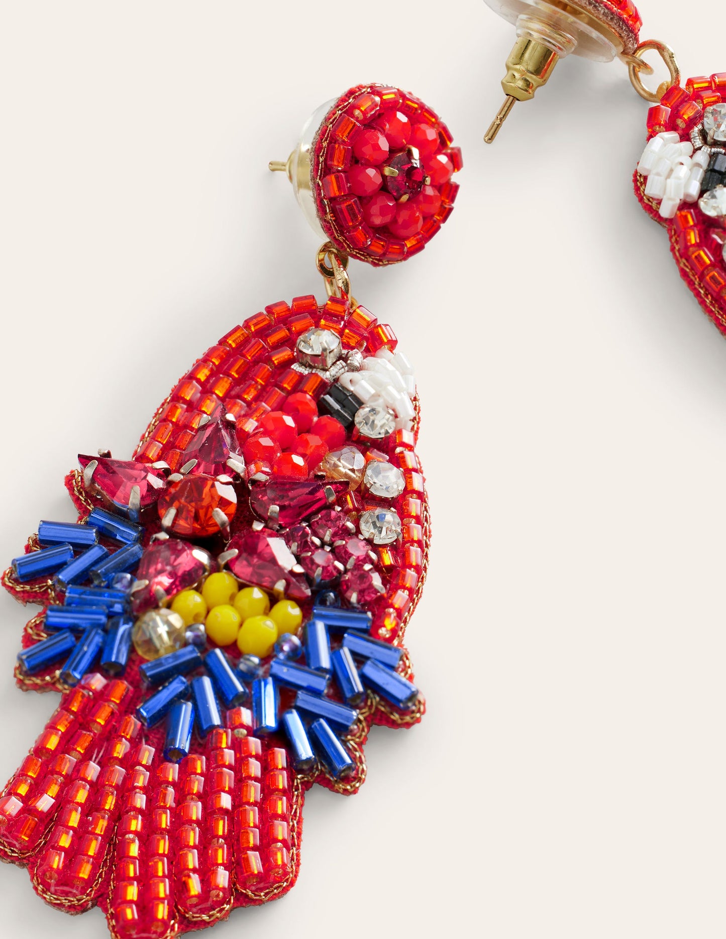 Beady Motif Earrings-Parrot