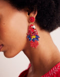Beady Motif Earrings-Parrot