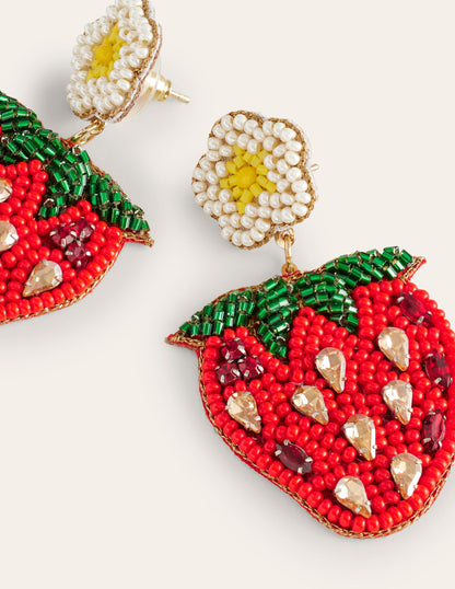 Beady Motif Earrings-Strawberry-3