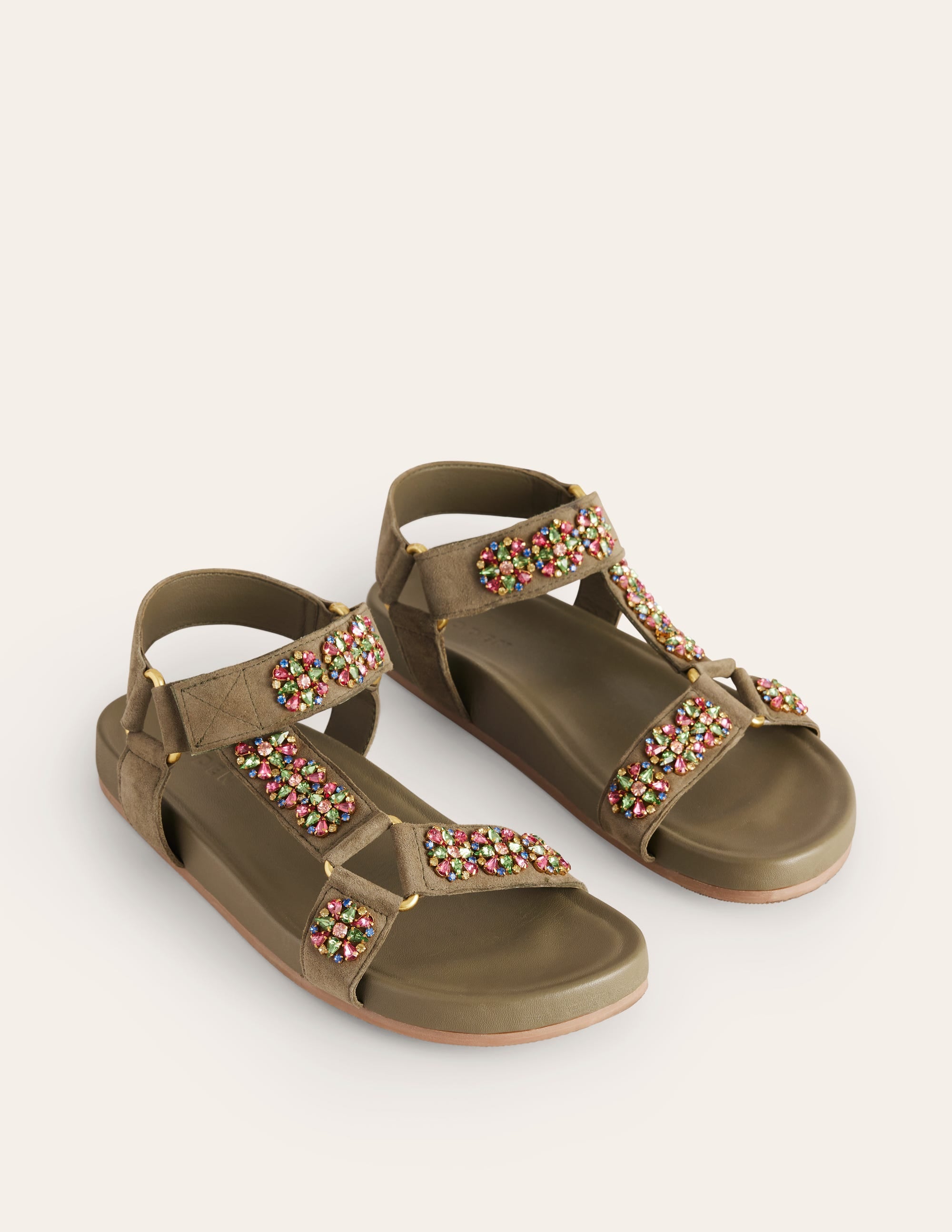 Embellished Trek Sandals-Deep Olive - Image 3
