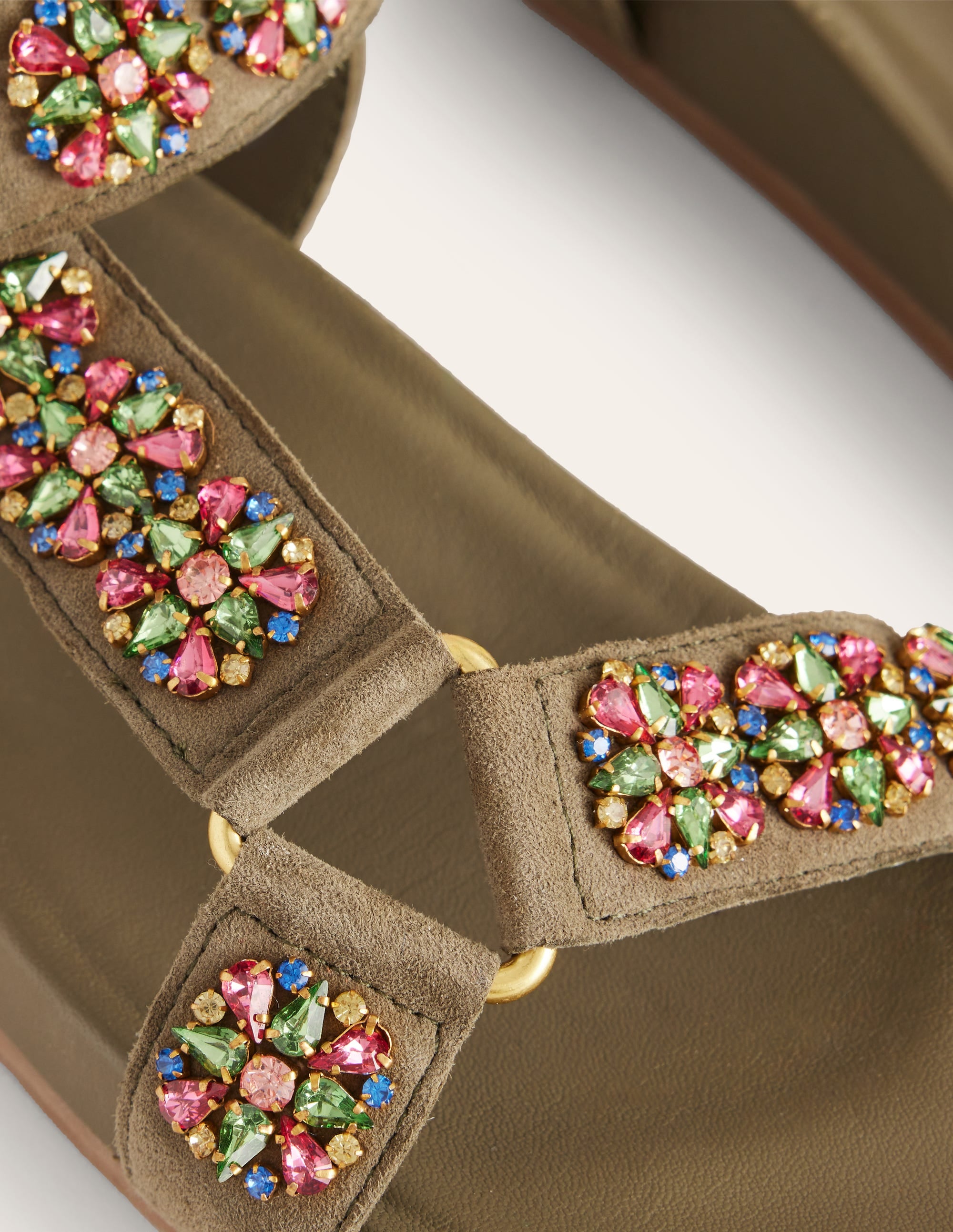 Embellished Trek Sandals-Deep Olive - Image 4
