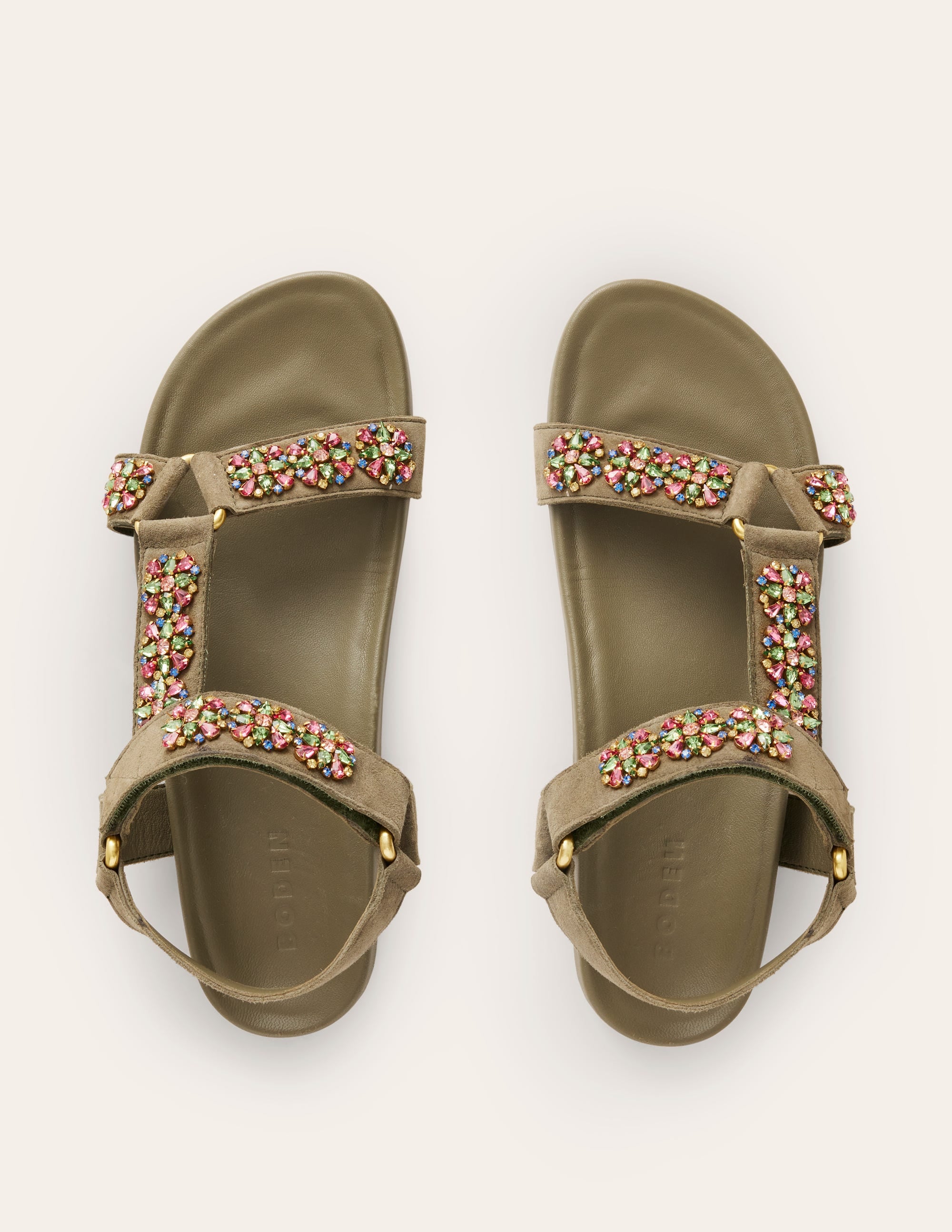 Embellished Trek Sandals-Deep Olive - Image 5