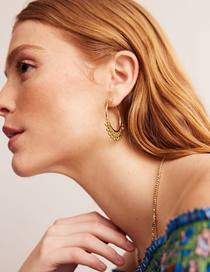 Disc Bead Hoops-Green-1