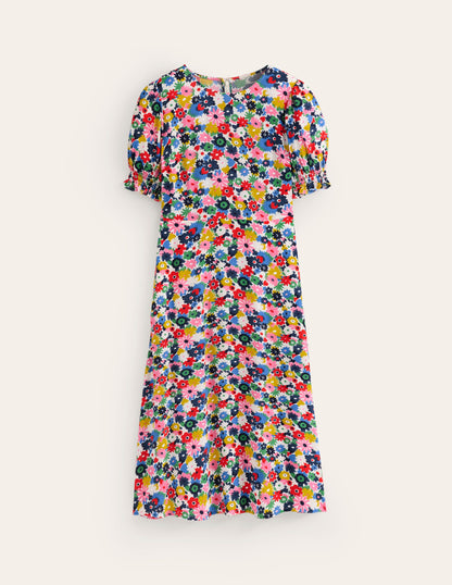 Corinne Midi Tea Dress-Multi, Paintbox Ditsy