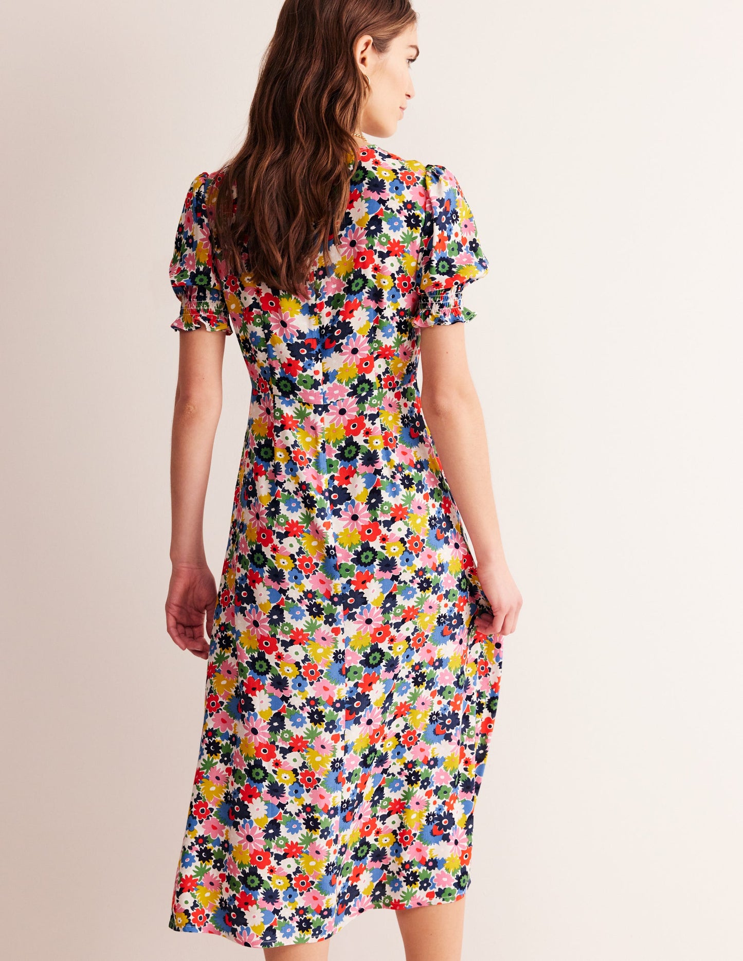 Corinne Midi Tea Dress-Multi, Paintbox Ditsy