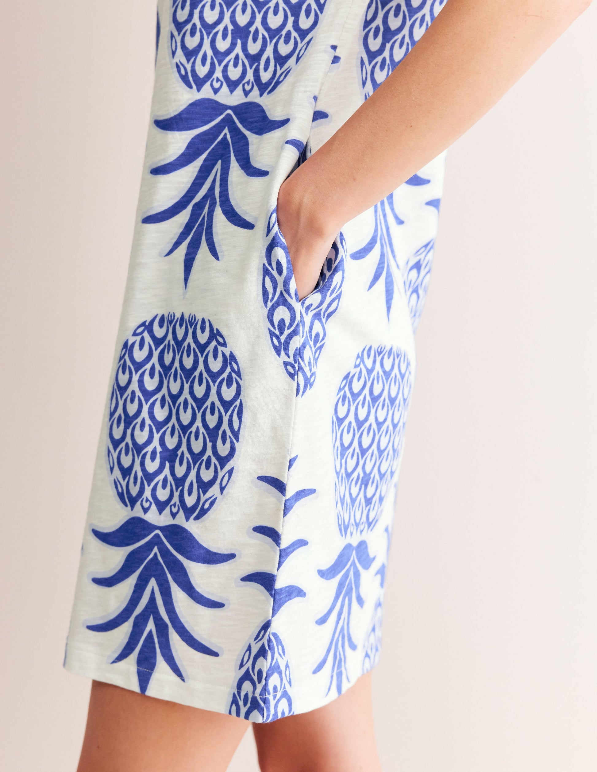 Leah Jersey T-shirt Dress-Surf The Web, Pineapple Pop-2