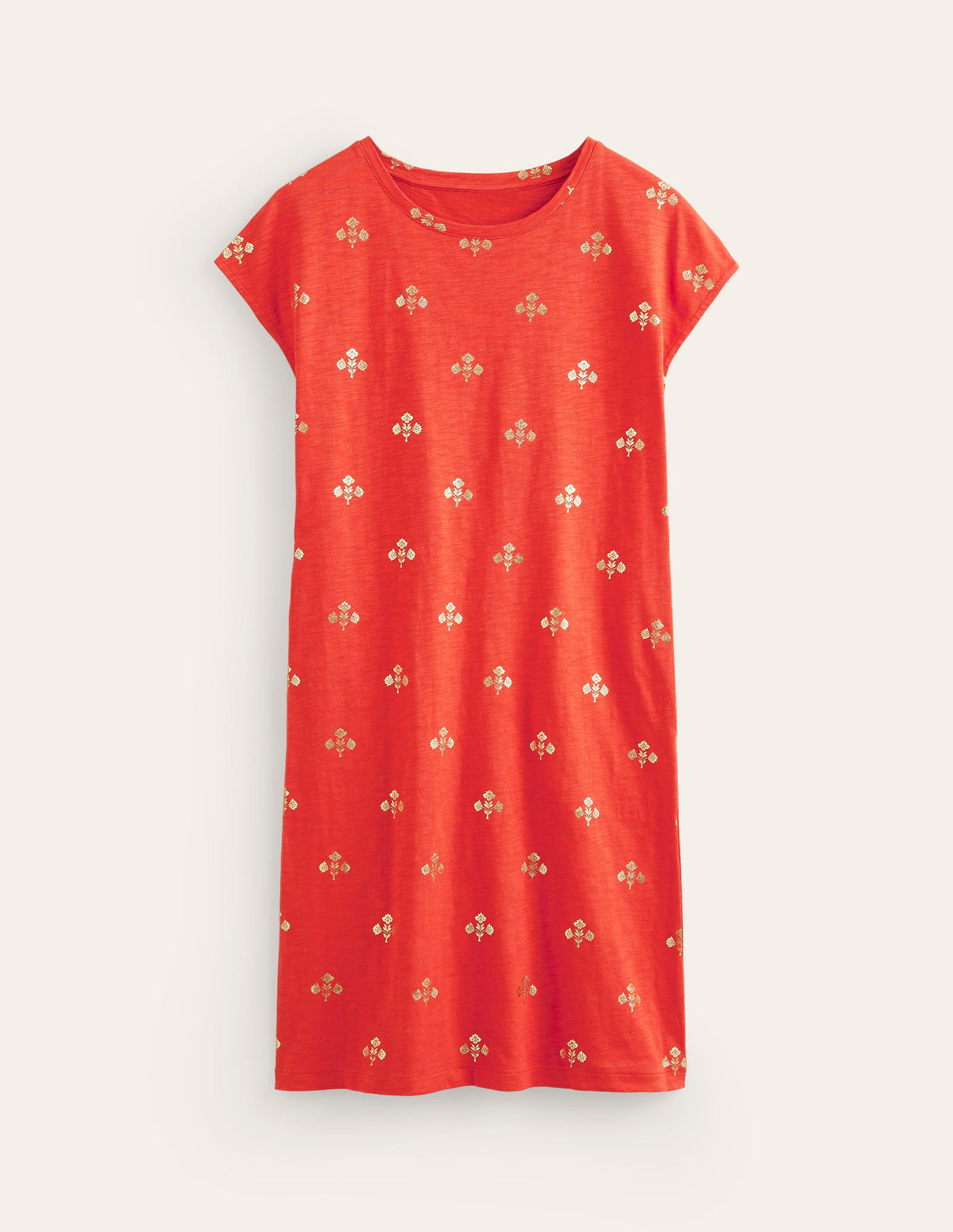 Leah Jersey T-shirt Dress-Flame Scarlet, Passion Stem-5