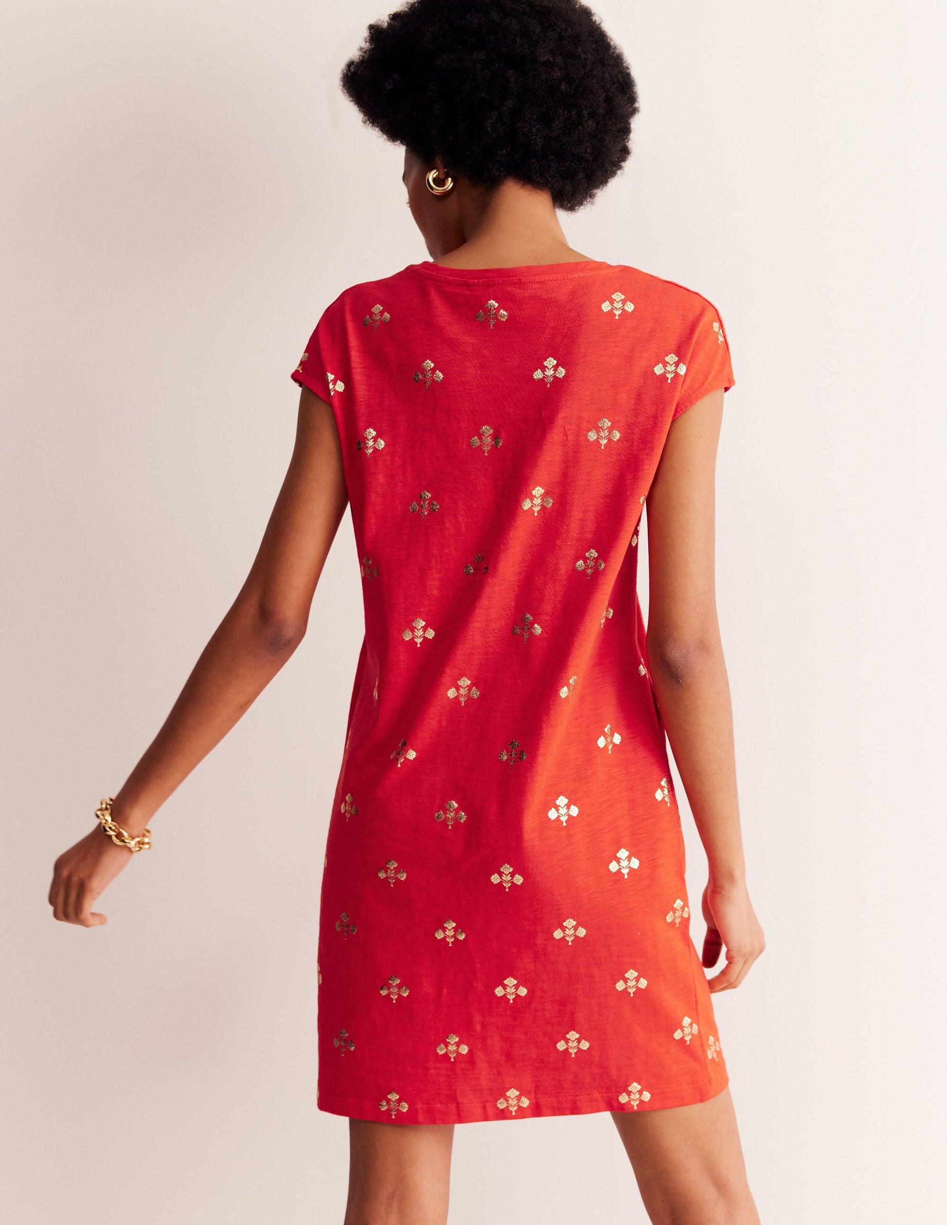 Leah Jersey T-shirt Dress-Flame Scarlet, Passion Stem-3