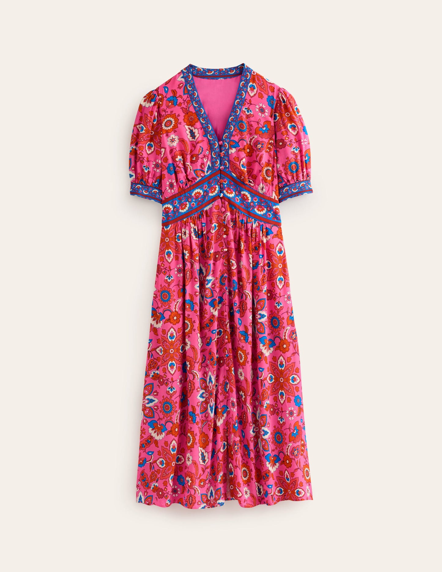 Elsa Midi Tea Dress-Sangria Sunset, Hotch