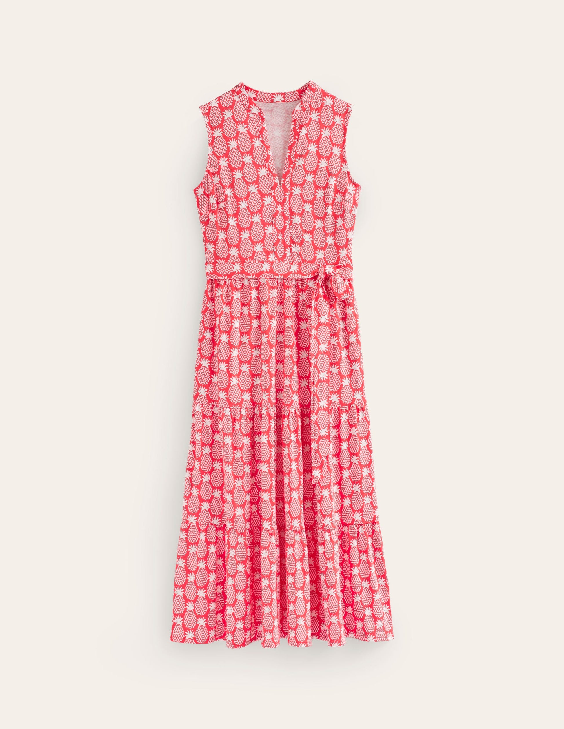 Naomi Notch Collar Maxi Dress-Hibiscus, Pineapple Geo-6