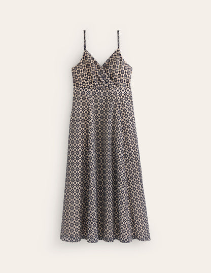 Organza Strappy Occasion Dress-Navy-5