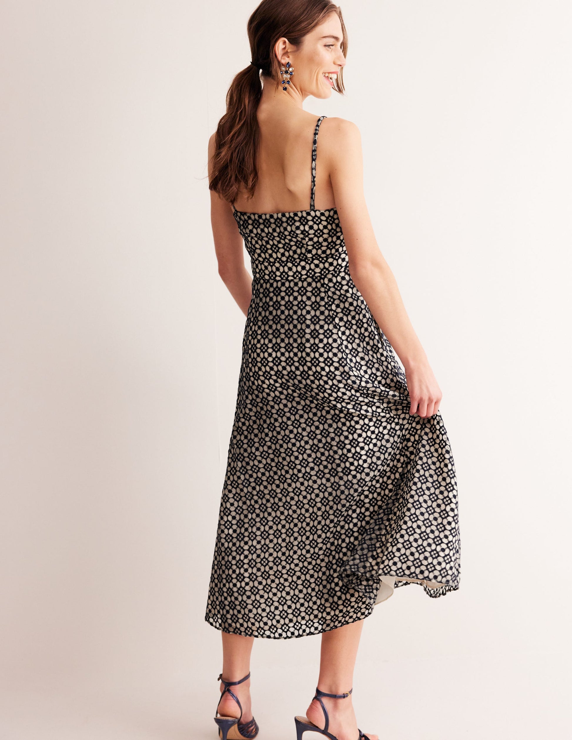 Organza Strappy Occasion Dress-Navy-3