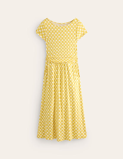 Amelie Jersey Midi Dress-Passion Fruit, Blossom Tile-5