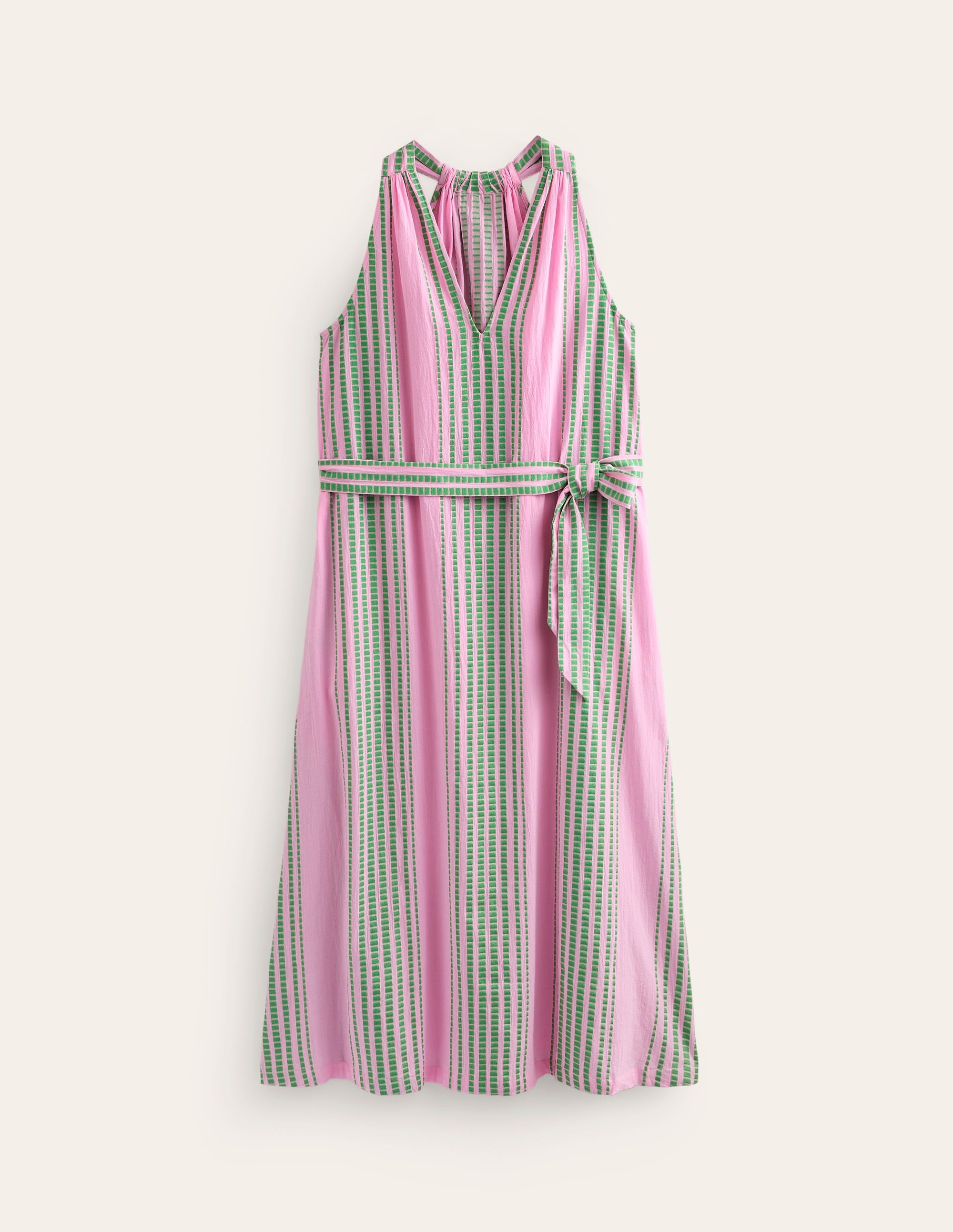 Jacquard Beach Dress-Green and Pink Jacquard - Image 6
