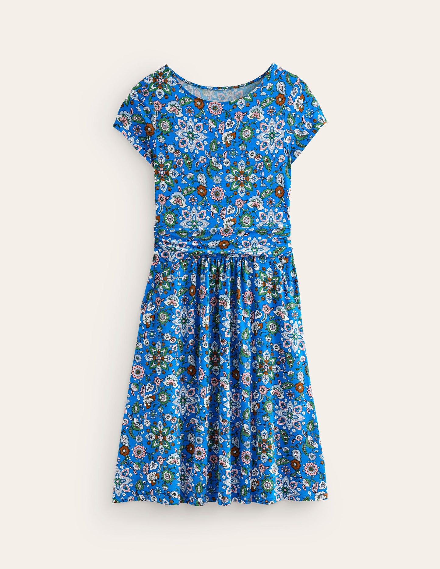 Amelie Jersey Dress-Indigo, Botanical Sprig