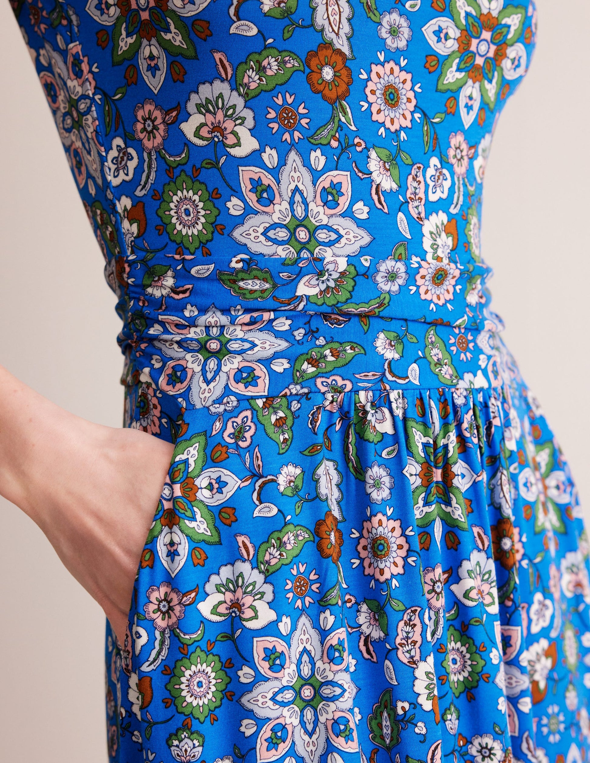 Amelie Jersey Dress-Indigo, Botanical Sprig-2