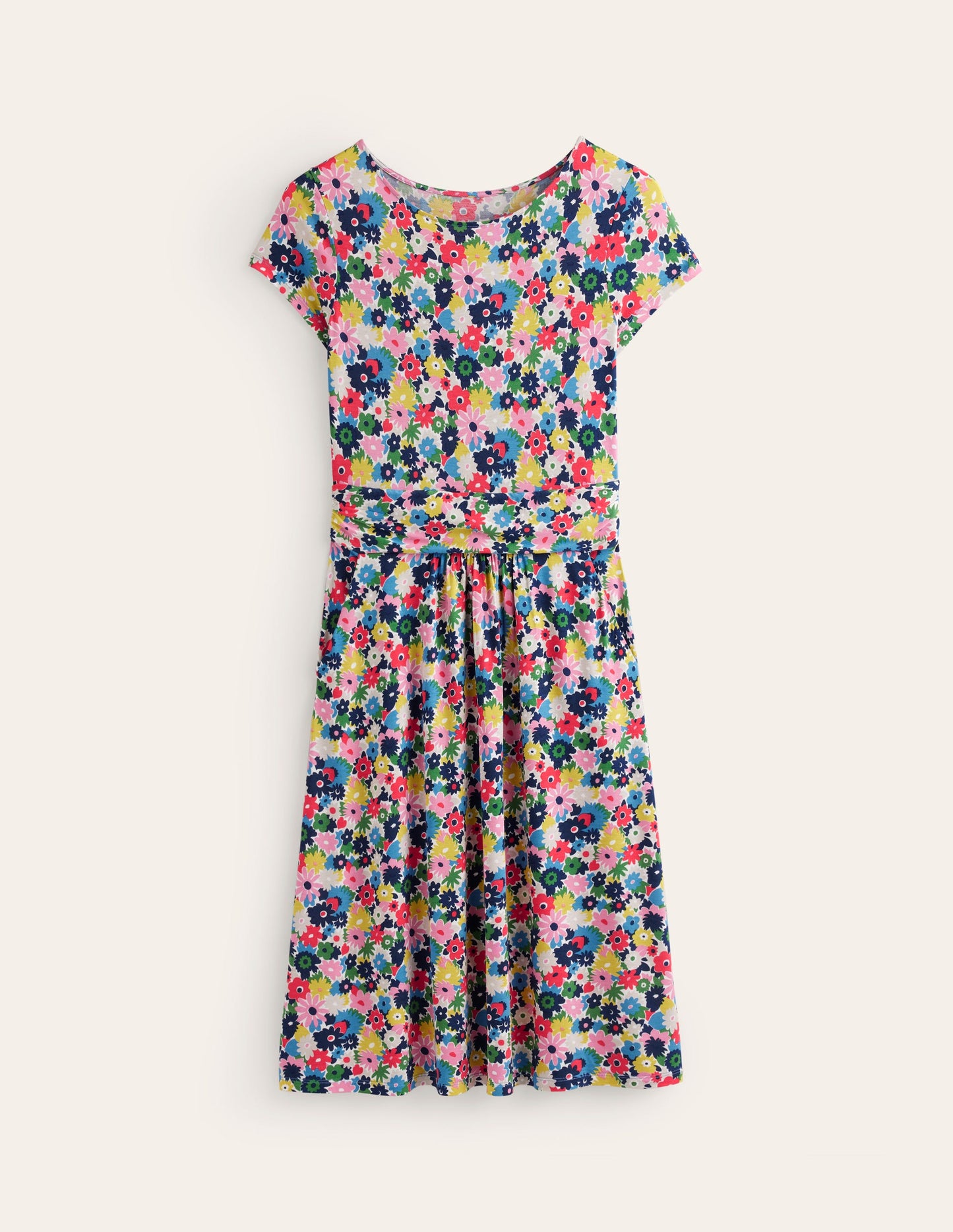 Amelie Jersey Dress-Multi, Paintbox Ditsy