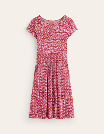 Amelie Jersey Dress-Cashmere Rose, Foliage Terrace