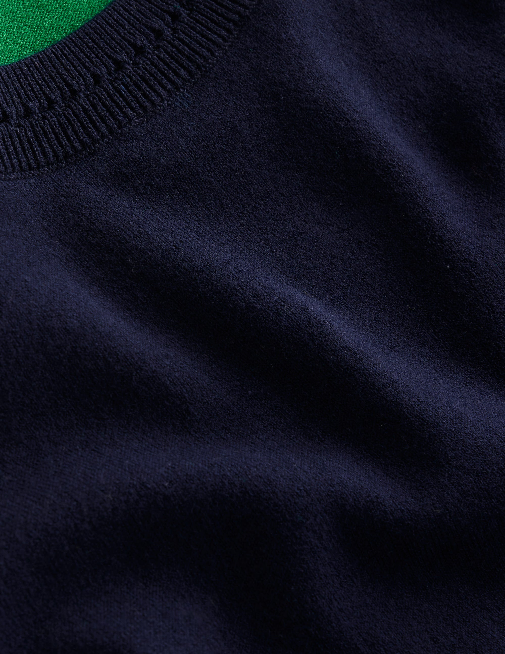Catriona Cotton Crew T-Shirt-Navy/ Rich Emerald - Image 6