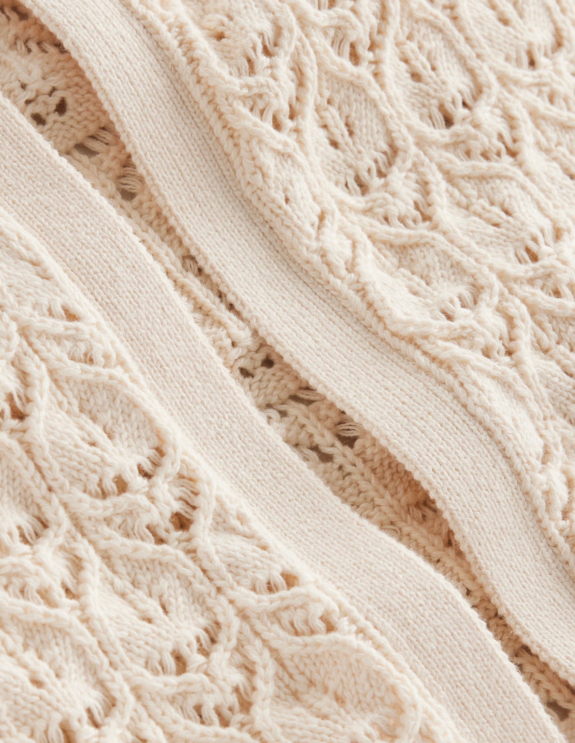 Crochet Knit Cardigan-Warm Ivory-6