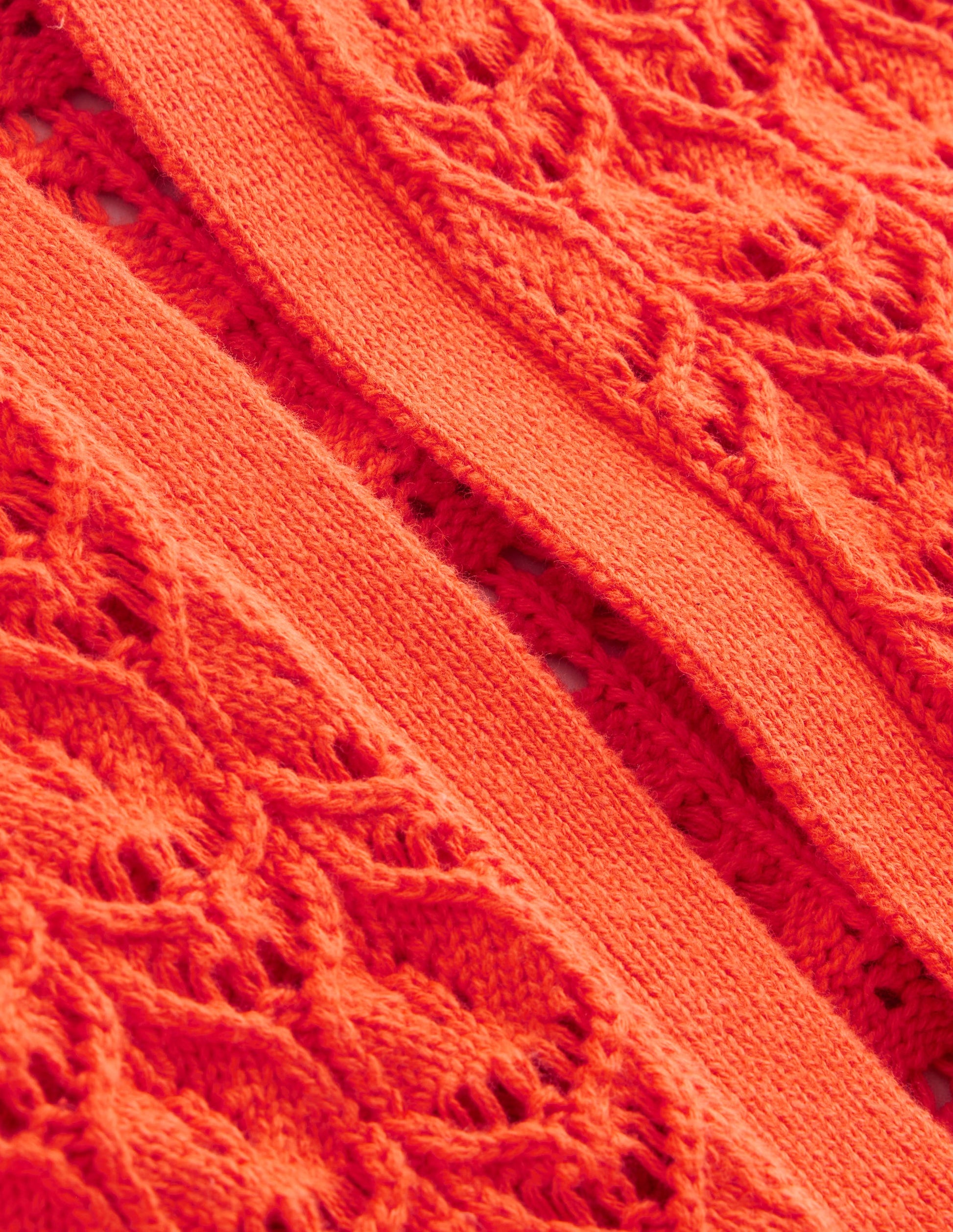 Crochet Knit Cardigan-Gladioli Orange-6