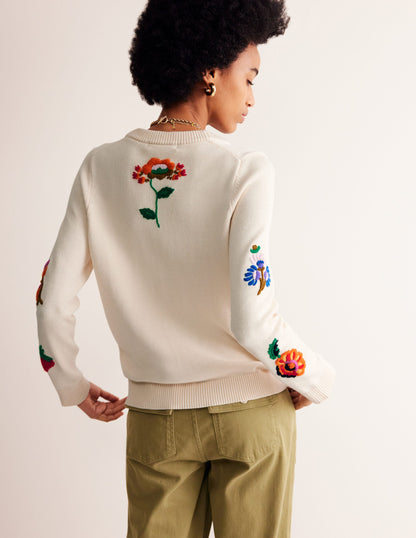 Chunky Motif Cardigan-Warm Ivory-3