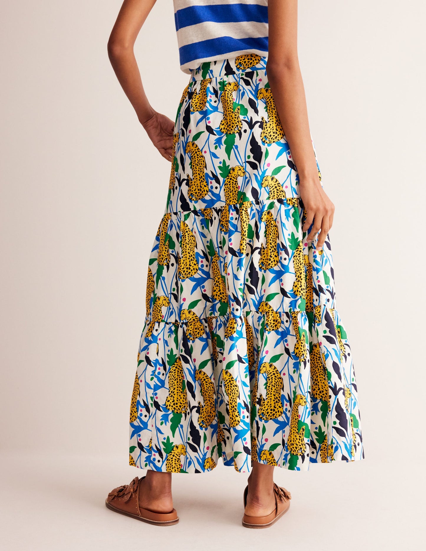 Lorna Tiered Maxi Skirt-Multi, Leopard Vine