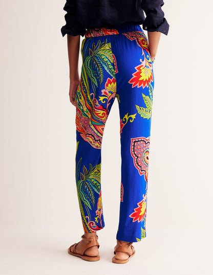 Crinkle Tapered Trousers-Multi, Painterly Paisley-3