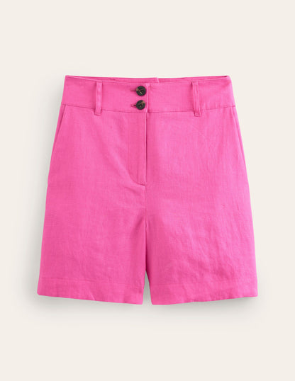 Westbourne Linen Shorts-Pop Pansy