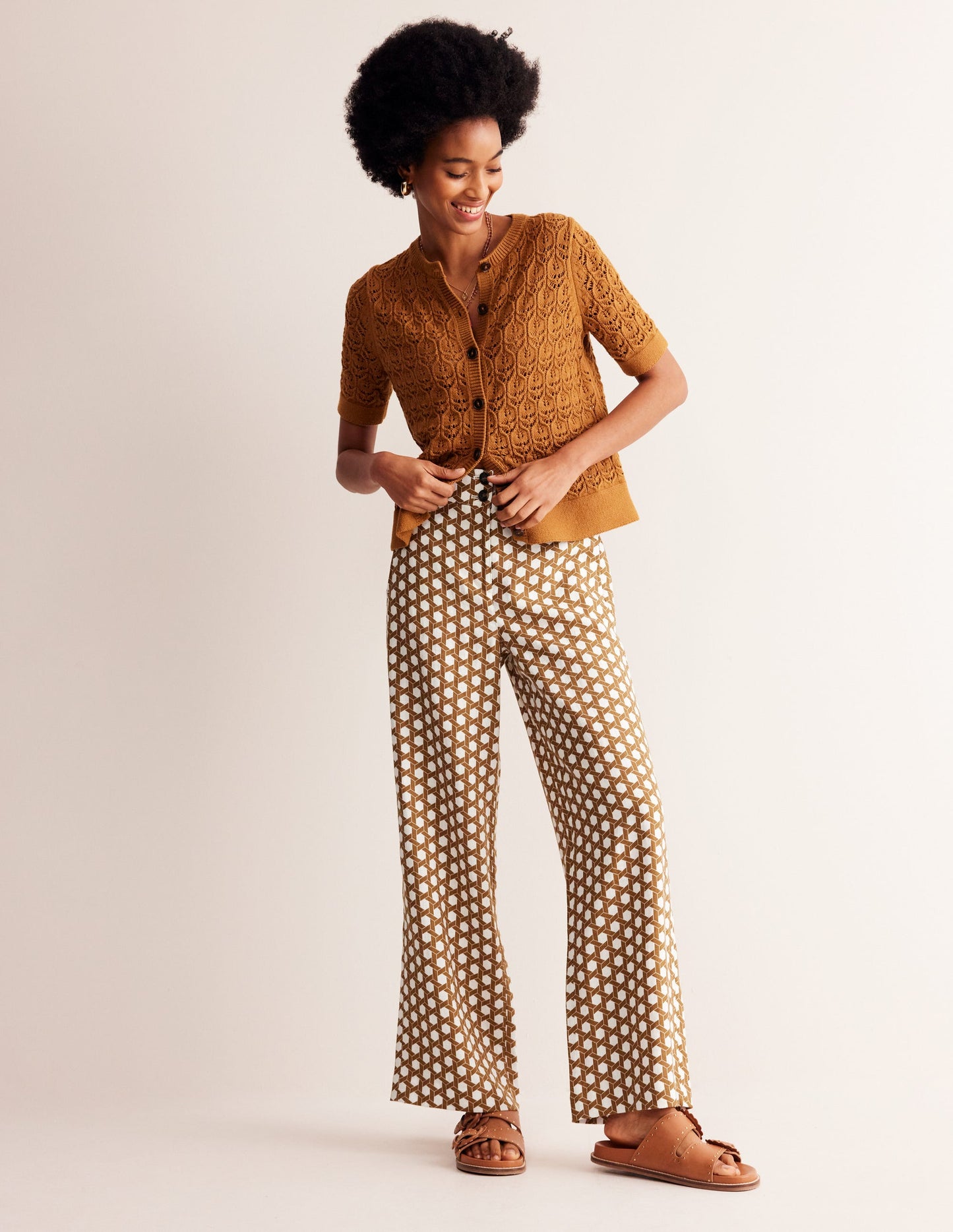 Westbourne Linen Trousers-Rubber, Honeycomb Geo