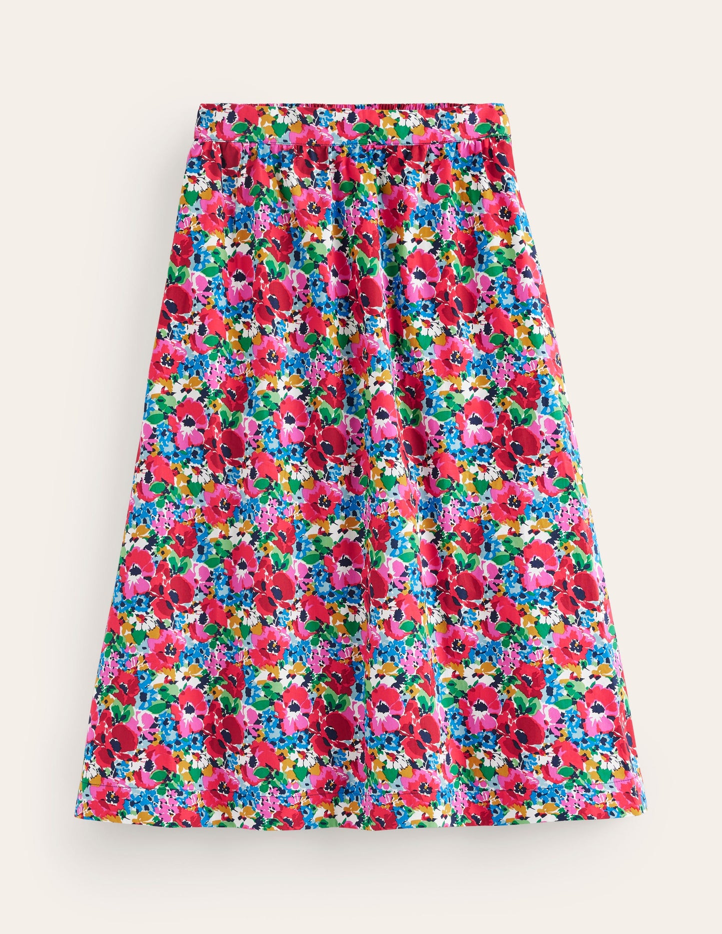 Hattie Poplin Midi Skirt-Multi, Wild Poppy