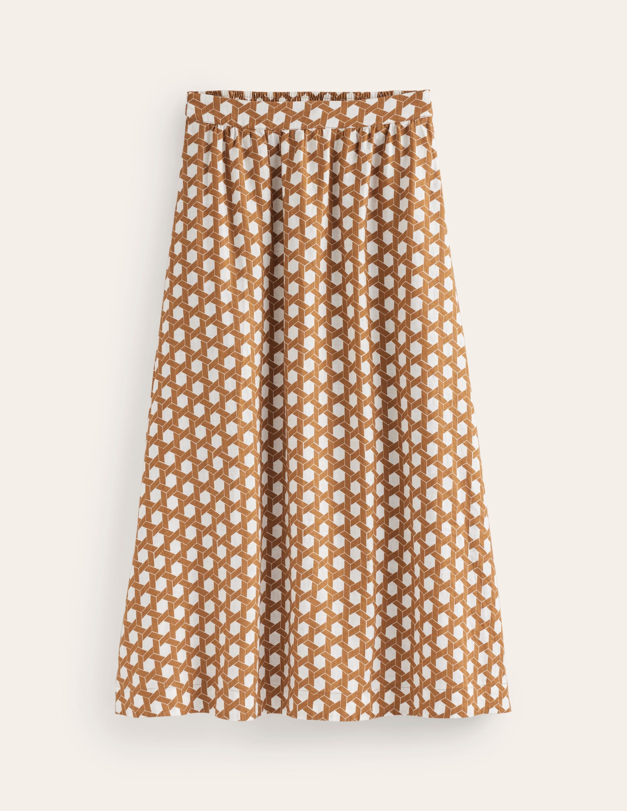 Florence Linen Skirt-Rubber, Honeycomb Geo - Image 5