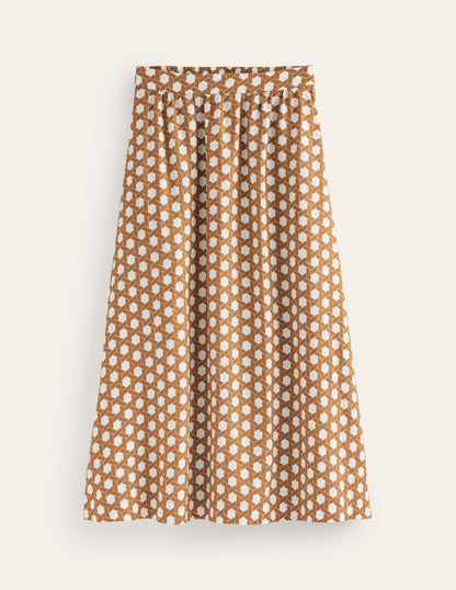 Florence Linen Skirt-Rubber, Honeycomb Geo