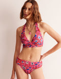 Classic Fold Bikini Bottoms-Pink, Botanical Wave