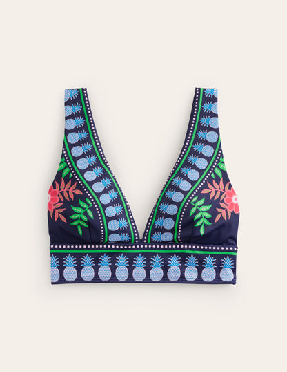 Porto Bikini Top-French Navy Tropic