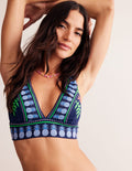 Porto V-neck Bikini Top-French Navy Tropic