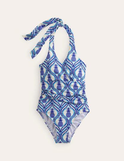 Levanzo Halter Swimsuit-Surf The Web, Pineapple Wave