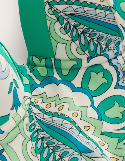 Colour Pop Cup Size Swimsuit-Emerald, Foliage Paisley-7