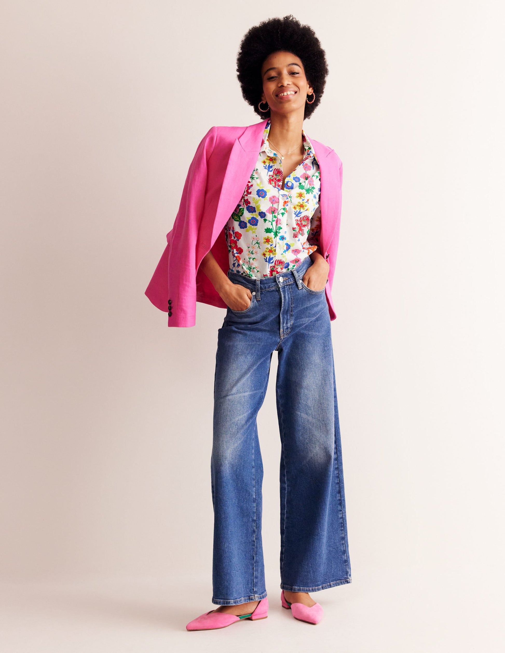 Sienna Cotton Shirt-Multi, Wildflower Cluster-4