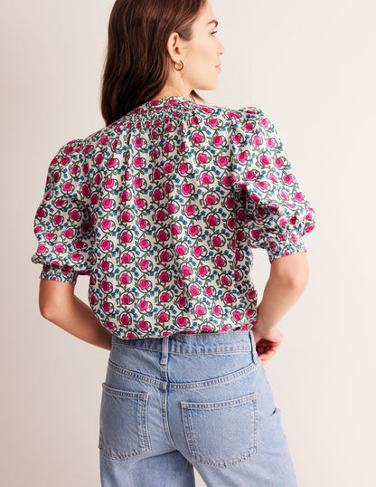 Ada Linen Top-Pop Pansy, Foliage Terrace-3