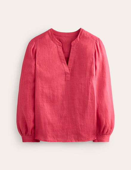 Alice Linen Top-Rethink Pink