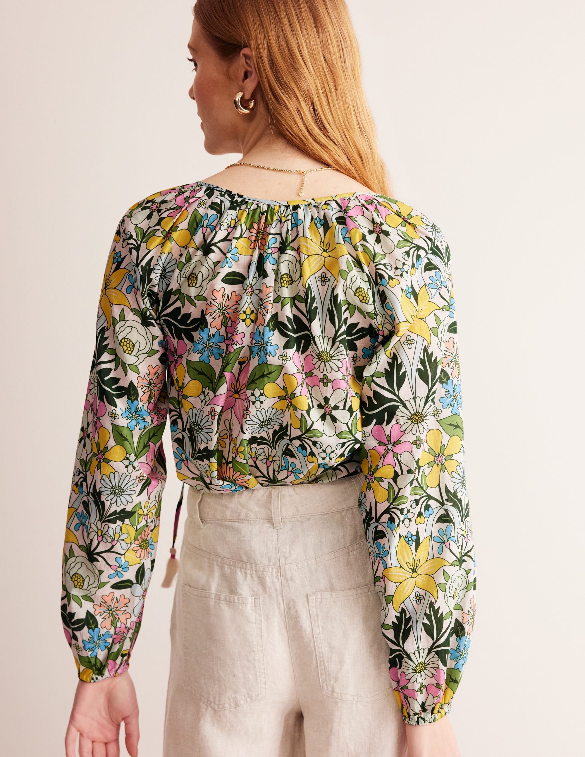 Serena Cotton Blouse-Multi, Wildflower Daisy - Image 3