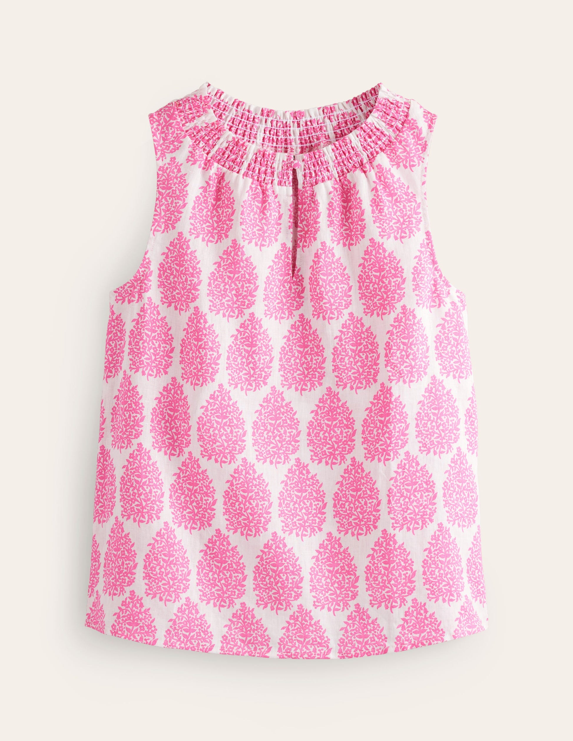 Georgia Linen Sleeveless Top-Sangria Sunset, Floret Paisley-5