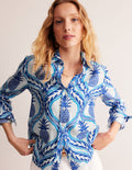 Sienna Linen Shirt-Surf The Web, Pineapple Wave