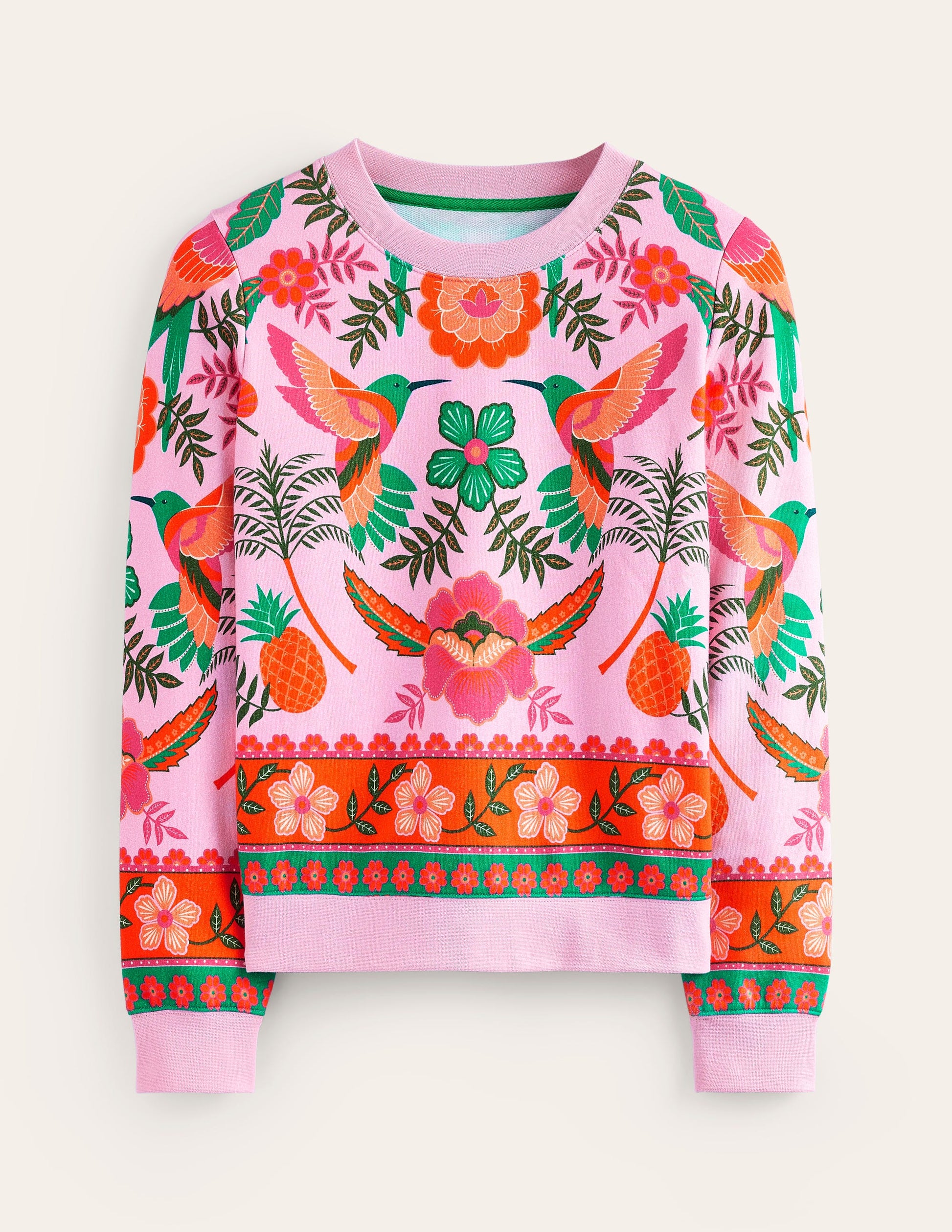 Hannah Printed Sweatshirt-Sweet Lilac, Tropic Parrot-5