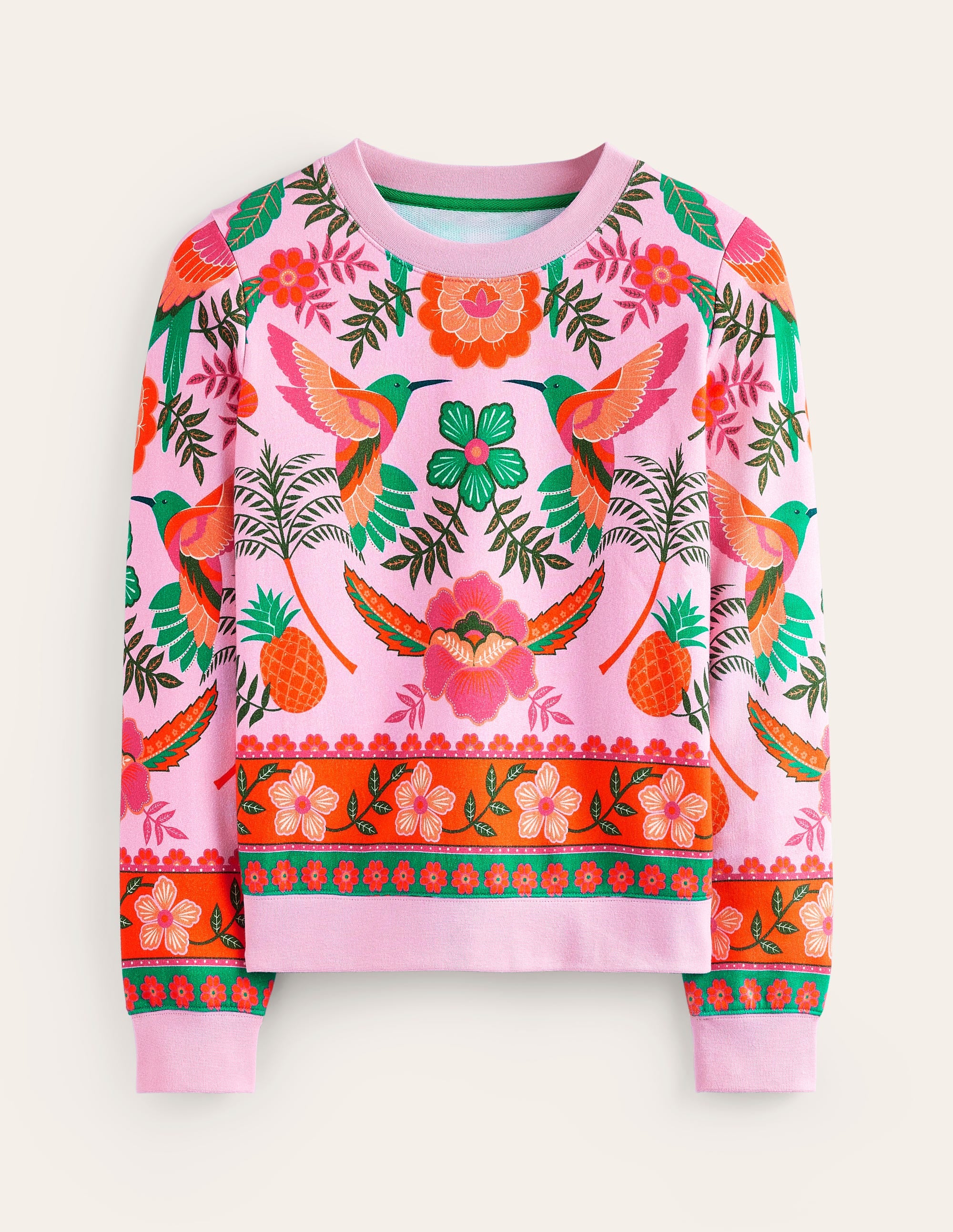 Hannah Printed Sweatshirt-Sweet Lilac, Tropic Parrot - Image 5