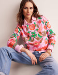 Hannah Printed Sweatshirt-Sweet Lilac, Tropic Parrot